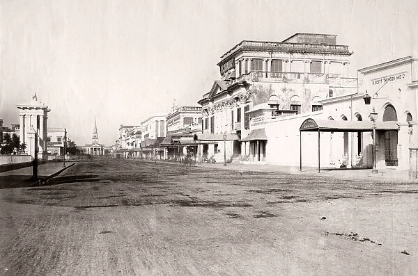Street in Calcutta, Kolkata, India, c. 1880 s