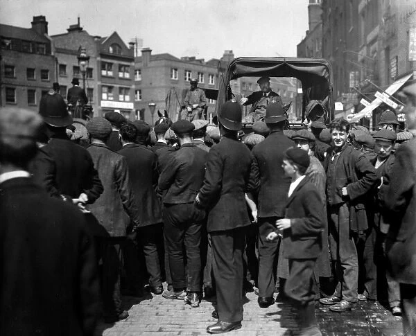 Street scene during the London Dock Strike