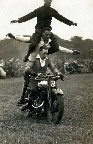 A stunt Motorcycle acrobatic display team