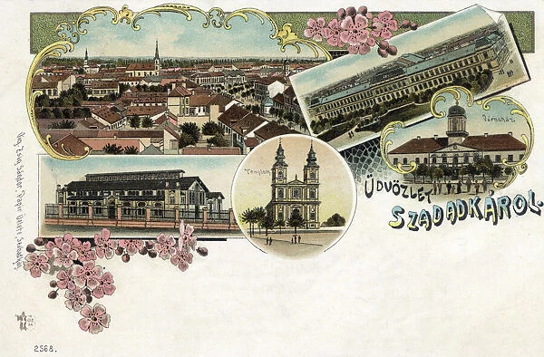 Subotica, Serbia - early souvenir postcard