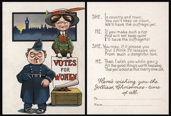 Suffragette Christmas Card Votes for Women