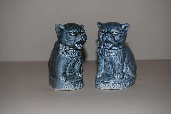 Suffragette Votes for Women Ceramic Cats