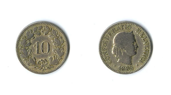 Swiss Confederation coin, 10 Rappen