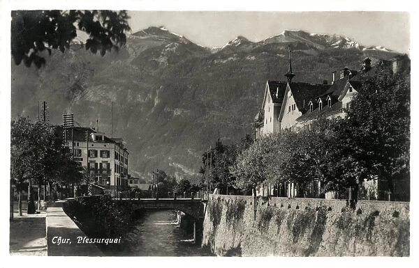 Switzerland - Chur - the riverbank of the Plessur River