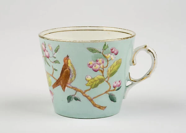 Tea cup made from glazed hard-paste porcelain