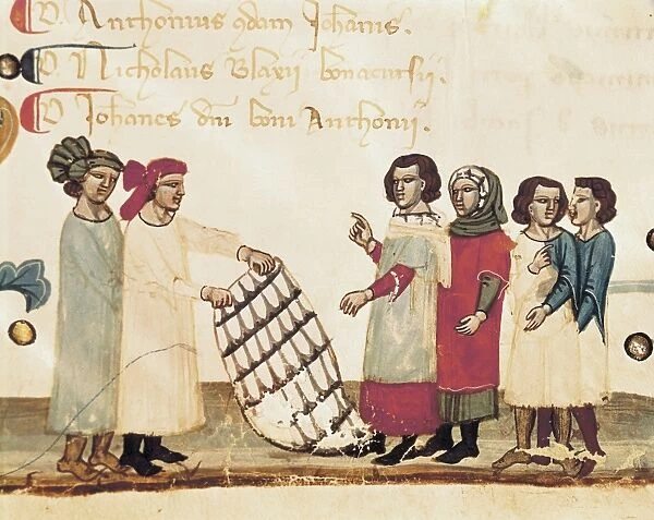 Textile Merchants. Illustration from the book of