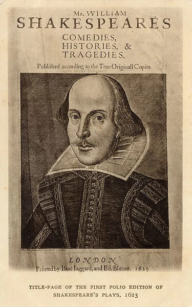 Title page of First Folio of Shakespeares Plays