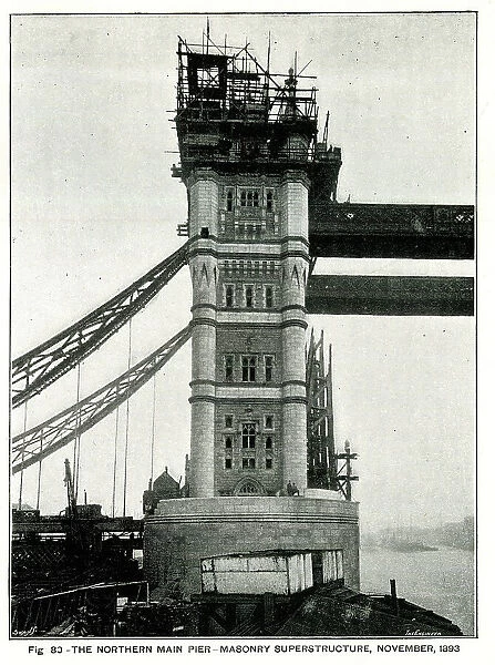 Tower Bridge, Northern Main Pier, masonry superstructure