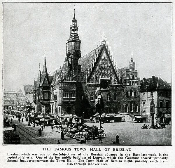 Town Hall at Breslau, Germany (now Wroclaw, Poland)