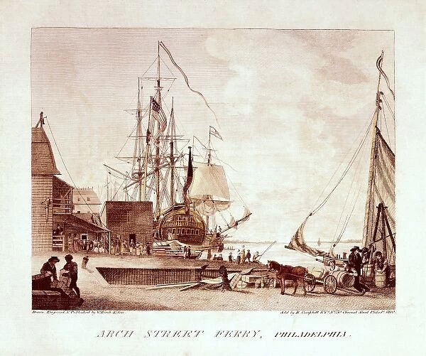 United States (1800). Philadelphia. The ferry