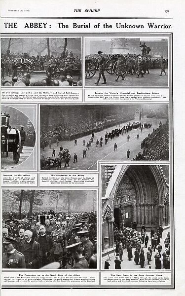 Unknown Warrior procession going to Westminster Abbey 1920