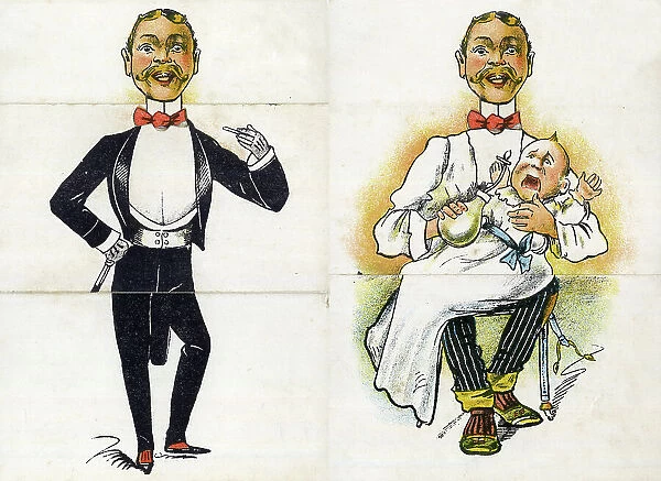 Upstairs Downstairs, man in evening dress, man with baby