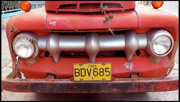 Front of vehicle and no. plate, Havana, Cuba