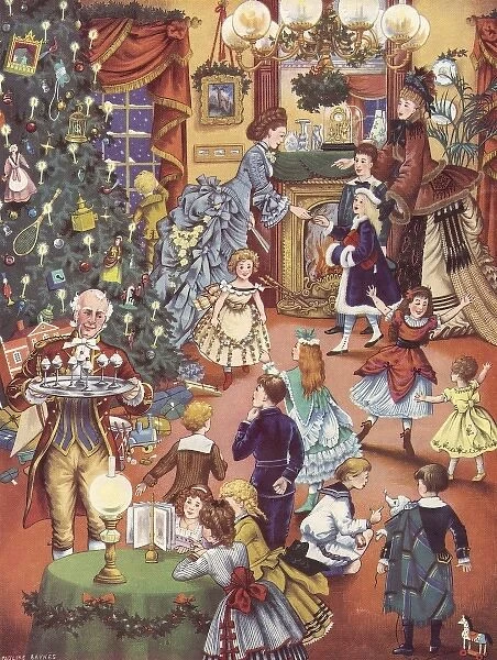 Victorian childrens Christmas party by Pauline Baynes
