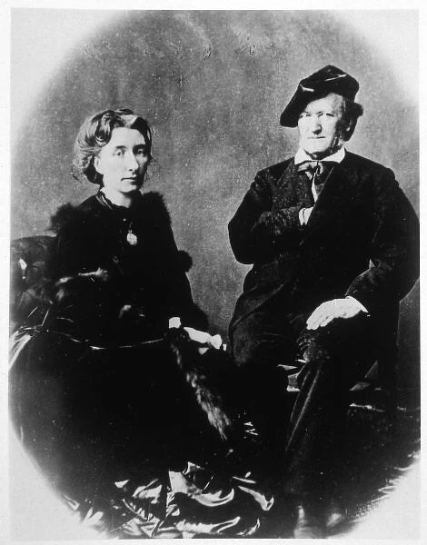 WAGNER. RICHARD WAGNER German musician, at age 70, with his wife Cosima