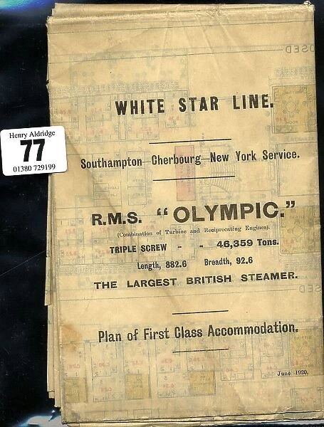 White Star Line, RMS Olympic, First Class Accommodation