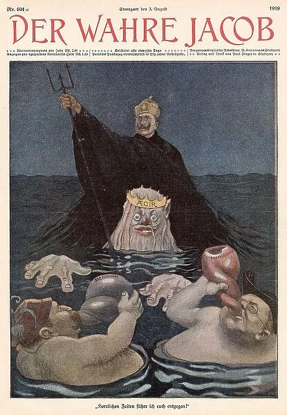 WILHELM II German Emperor sees himself as Lord of the Sea, rivalling Neptune himself Date: 1909