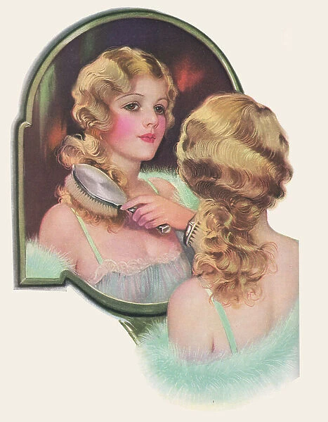 Woman Combing Hair