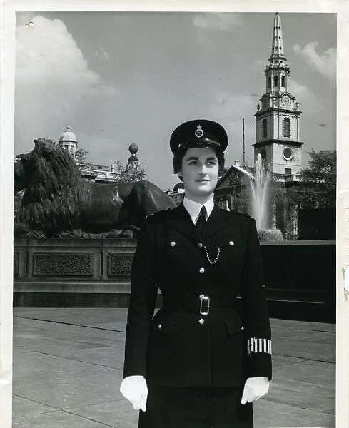 Woman police officer on duty in Central London