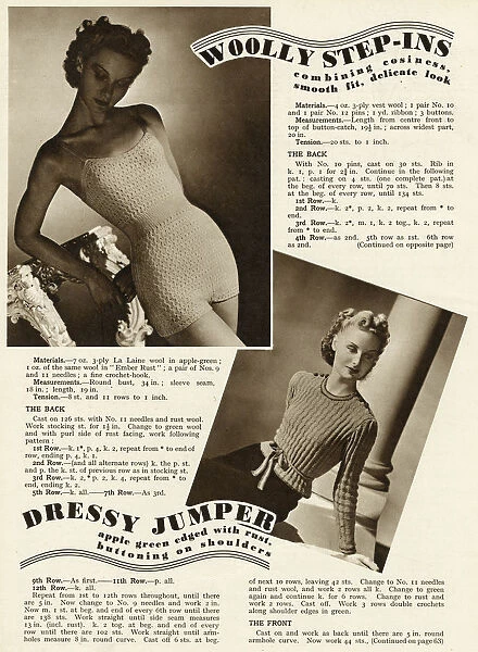 Woolly step-ins & dressy jumper 1940 Woolly step-ins & dressy jumper 1940
