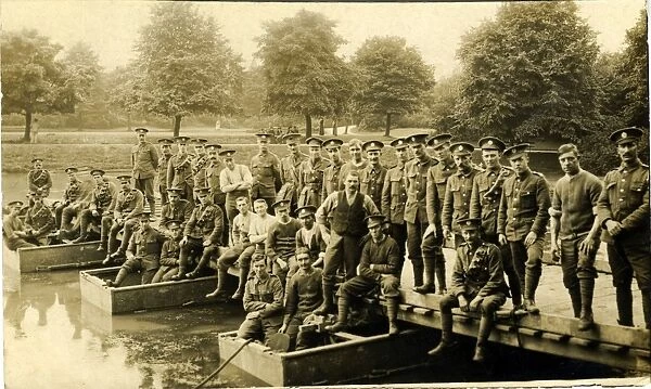 World War One Soldiers and Pontoon, England