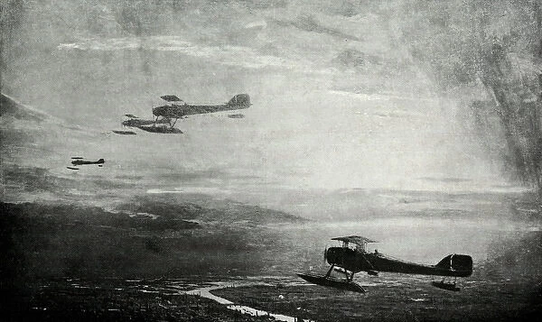 WW1 - British seaplane squadron on patrol