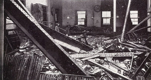 WW1 - Home Front - Daylight Air Raid - Damage to GPO, London