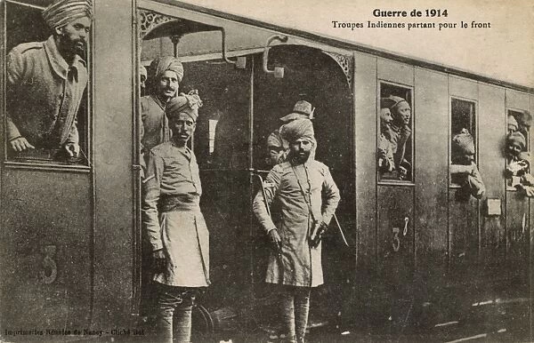 WW1 - Sikh Indian soldiers in France departing for the front