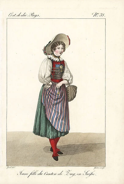 Young girl of the Canton of Zug, Switzerland, 19th century