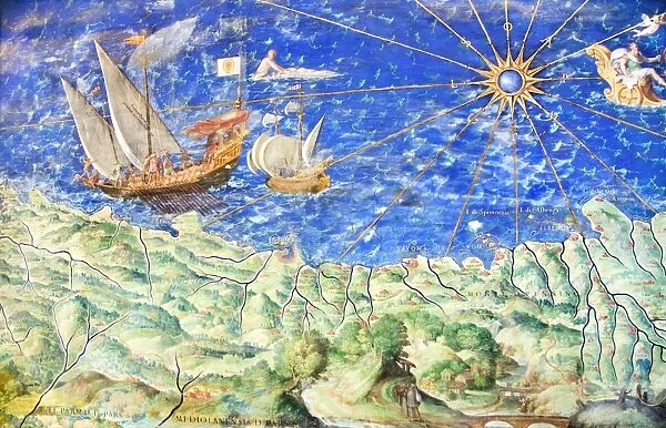 Detail of 16th century map of Liguria