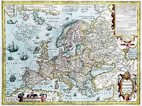 17th century map of Europe