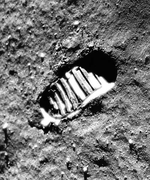 Apollo 11 astronaut footprint on Moon