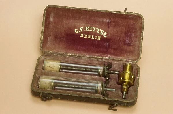 Artificial leech and syringes, circa 1840 C017  /  3582
