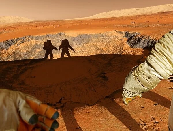 Two astronauts on Mars, artwork