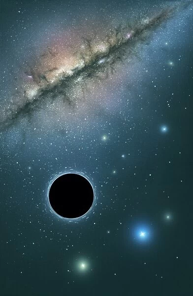 Black hole and galaxy, artwork