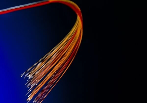 Bundle of optical fibres conducting light
