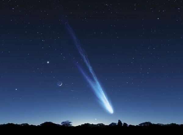 Comet in the night sky, artwork