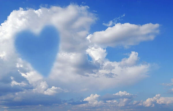 Heart shape in clouds, conceptual image