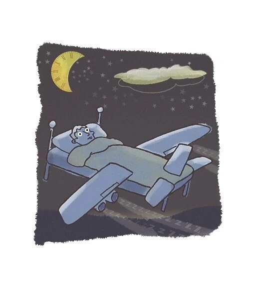 In-flight sleep, conceptual artwork