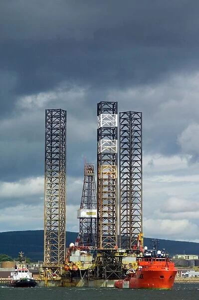 Jackup oil drilling rig, North Sea