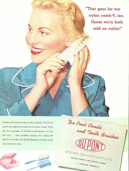 Nylon comb advert from DuPont, 1952 C019  /  1284