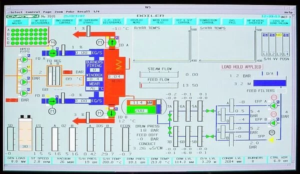 Screenshot of a boiler control system