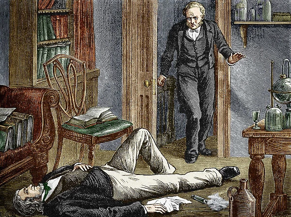 Simpson researching anaesthetics, 1840s