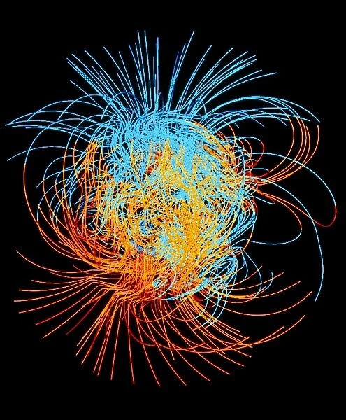 Simulation of a magnetic field reversal on Earth