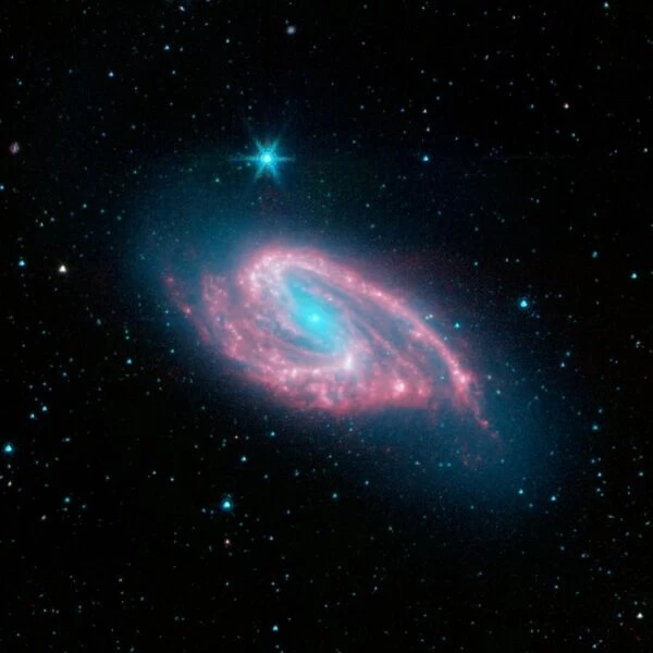Spiral galaxy M66, infrared image