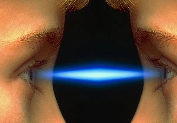 Vision: light enters eyes of childs mirror image