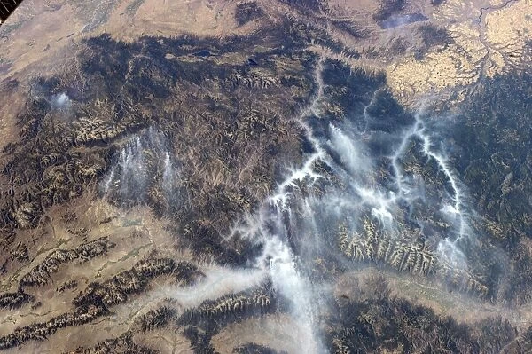 Wildfire, Idaho, USA, ISS image