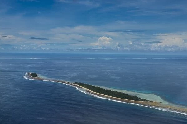 Aerial of the country of Tuvalu, South Pacific