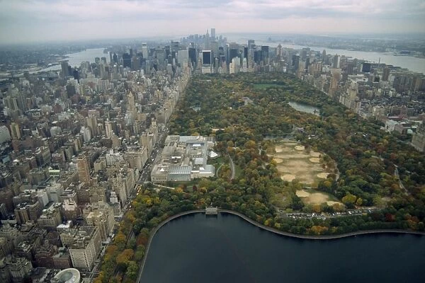Aerial view over Central Park