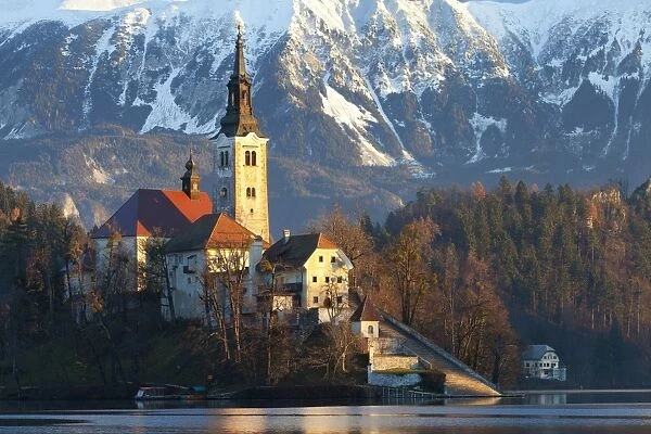 The Assumption of Mary Pilgrimage Church on Lake Bled, Bled, Slovenia, Europe